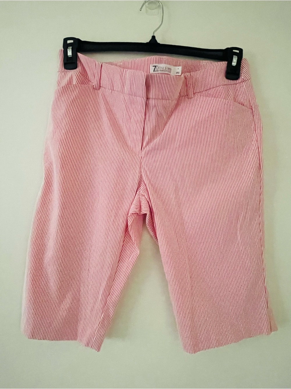 New York & Company Pink Seersucker Stripe Shorts